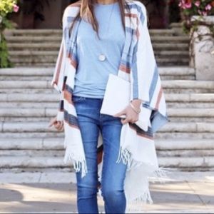 NEW River Island striped poncho shawl wrap